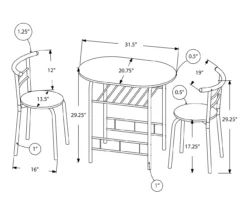 Monarch 3-Piece Dining Set -Home Furniture Store 810598491 A7