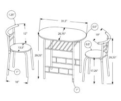 Monarch 3-Piece Dining Set -Home Furniture Store 810598492 A7