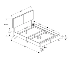 Monarch Faux Leather Twin Bed -Home Furniture Store 810598496 A7