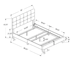 Monarch Linen Tufted Low Profile Bed -Home Furniture Store 810598497 A7