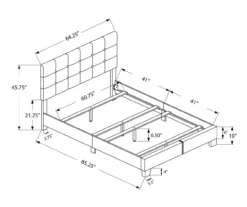 Monarch Linen Tufted Low Profile Bed -Home Furniture Store 810598499 A7
