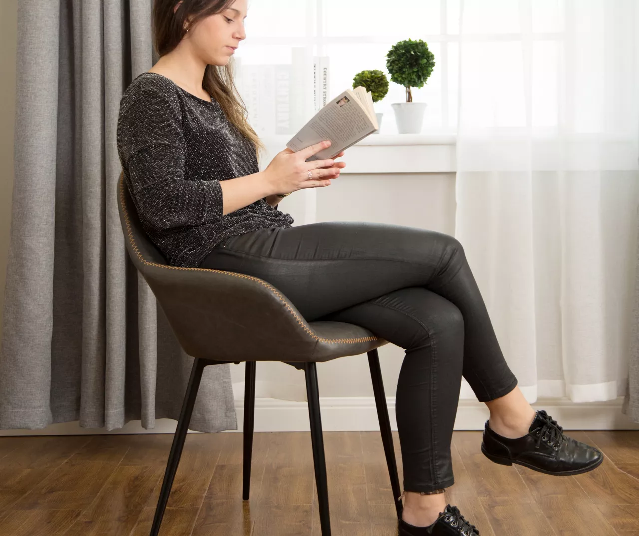 Glitzhome Mid-Century Modern Faux Leather Dining Chairs, 2-Pack Glitzhome Mid-Century Modern Faux Leather Dining Chairs, 2-Pack -Home Furniture Store 810598715 A0 3 1