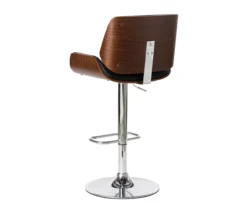 Glitzhome Mid-Century Modern Faux Leather & Chrome Adjustable Bar Stools, 2-Pack -Home Furniture Store 810598742 A0 4