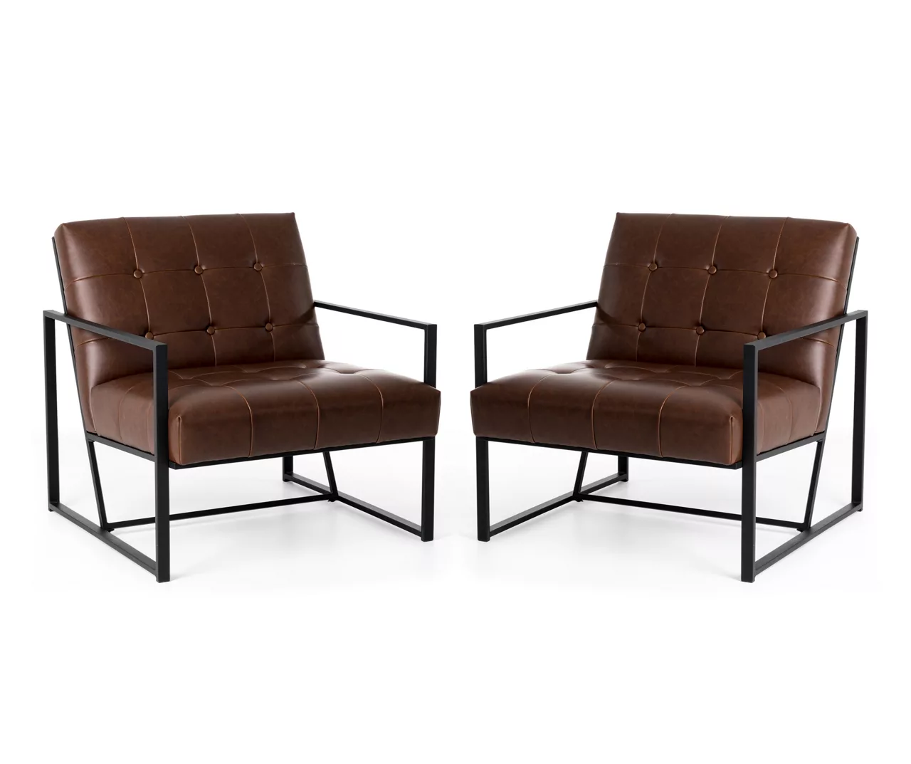 Glitzhome Modern Industrial Faux Leather Accent Chairs, 2-Pack Glitzhome Modern Industrial Faux Leather Accent Chairs, 2-Pack -Home Furniture Store 810598913 A0 1