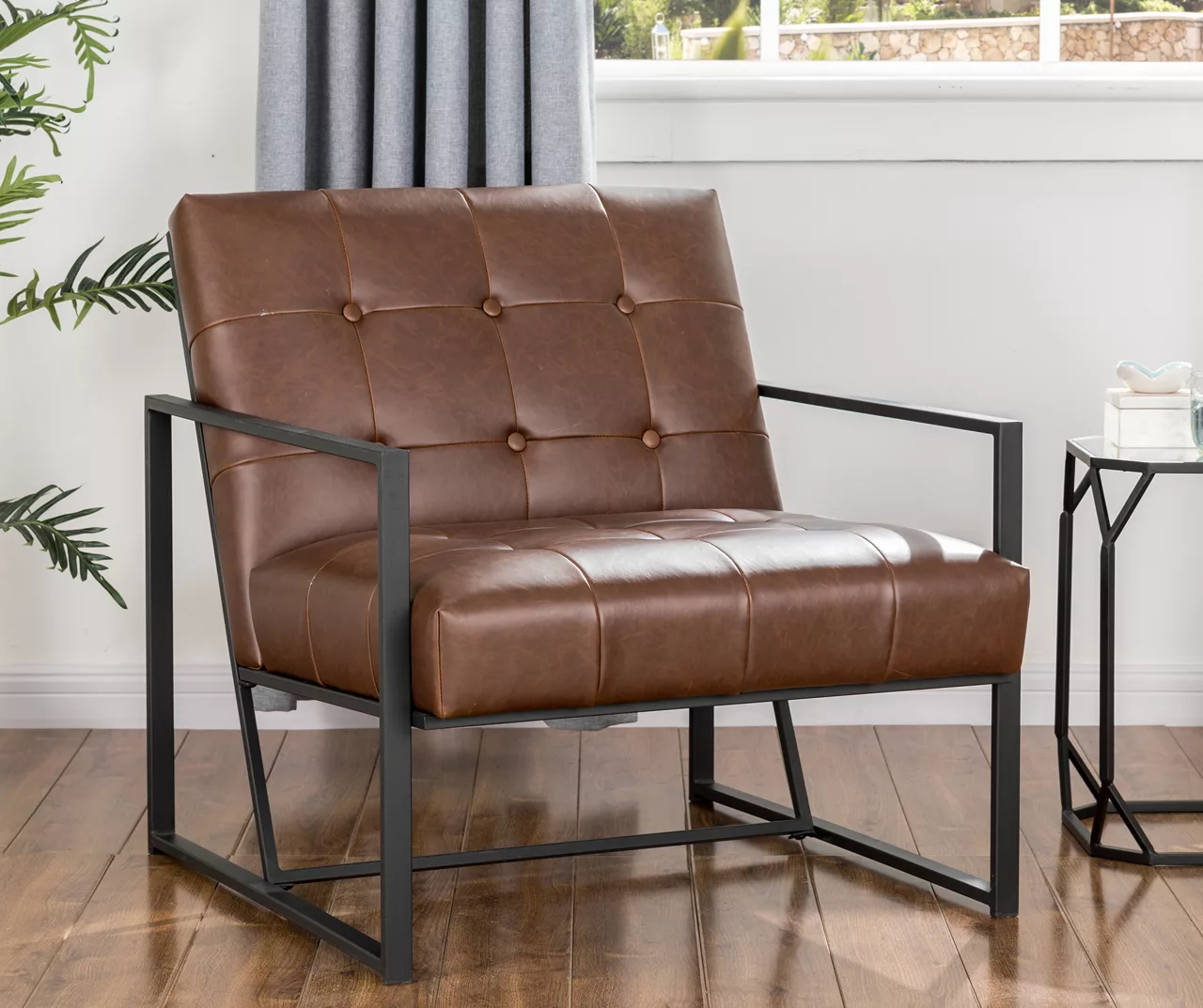 Glitzhome Modern Industrial Faux Leather Accent Chairs, 2-Pack Glitzhome Modern Industrial Faux Leather Accent Chairs, 2-Pack -Home Furniture Store 810598913 A0 3