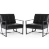 Glitzhome Modern Industrial Faux Leather Accent Chairs, 2-Pack -Home Furniture Store 810598914 A0 1