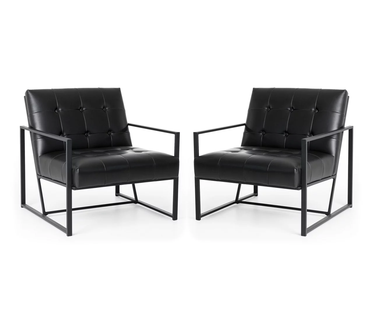 Glitzhome Modern Industrial Faux Leather Accent Chairs, 2-Pack Glitzhome Modern Industrial Faux Leather Accent Chairs, 2-Pack -Home Furniture Store 810598914 A0 1