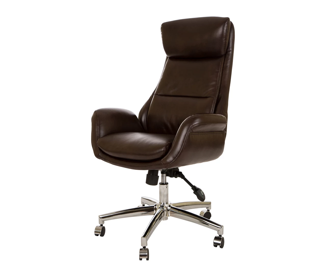 Dark Brown Mid-Century Modern Faux Leather Executive Office Chair Dark Brown Mid-Century Modern Faux Leather Executive Office Chair -Home Furniture Store 810598937 A0 1