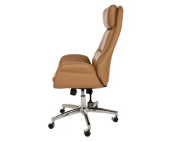 Light Brown Mid-Century Modern Faux Leather Executive Office Chair -Home Furniture Store 810598939 A0 5