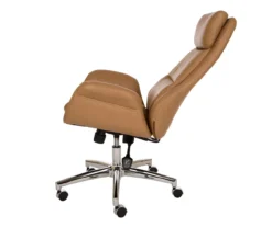 Light Brown Mid-Century Modern Faux Leather Executive Office Chair -Home Furniture Store 810598939 A0 6