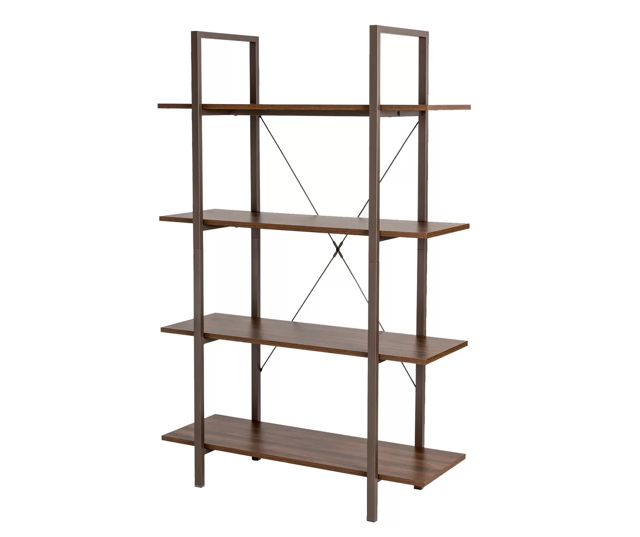 Walnut Modern Open 4-Shelf Bookcase Walnut Modern Open 4-Shelf Bookcase -Home Furniture Store 810598940 A0 1