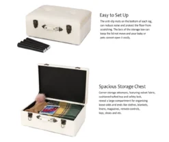 Seashell White Velvet Suitcase Storage Stool -Home Furniture Store 810598945 A0 7