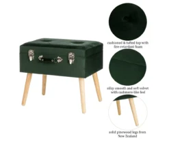 Glitzhome Velvet Suitcase Storage Stool -Home Furniture Store 810598947 A0 6
