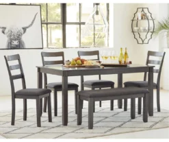 Fairview 6-Piece Dining Set With Bench -Home Furniture Store 810599355
