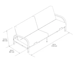 DHP Elbern Black Metal Futon With Cover 10 DHP Elbern Black Metal Futon With Cover -Home Furniture Store 810599700 810600181 810600182 A8 1