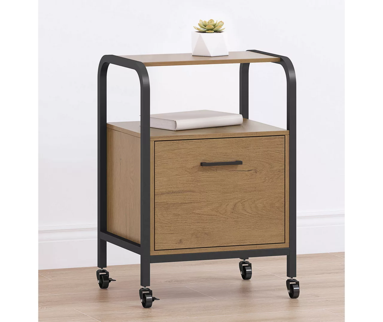 Wood & Metal File Rolling Storage Cart Wood & Metal File Rolling Storage Cart -Home Furniture Store 810606558 B0
