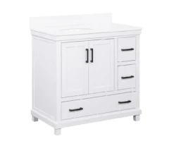 DHP Atwater Living Mills White Bathroom Vanity With Sink