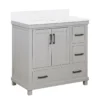 DHP Atwater Living Mills Gray Bathroom Vanity With White Sink