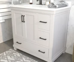 DHP Atwater Living Mills Gray Bathroom Vanity With White Sink -Home Furniture Store 810610512 B0 1