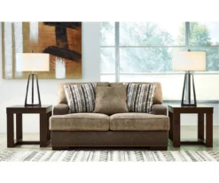 Alesbury Brown Faux Leather Loveseat 6 Alesbury Brown Faux Leather Loveseat -Home Furniture Store 810612253 5