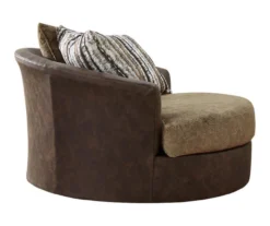 Alesbury Brown Faux Leather Oversize Swivel Accent Chair 5 Alesbury Brown Faux Leather Oversize Swivel Accent Chair -Home Furniture Store 810612255 4