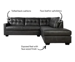 Signature Design By Ashley Battstone Steel Faux Leather Sectional -Home Furniture Store 810613200 810613201 X0 1 1