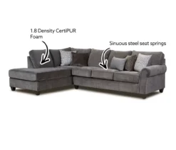 Broyhill Tripoli Slate Sectional & Ottoman Set 4 Broyhill Tripoli Slate Sectional & Ottoman Set -Home Furniture Store 810616881 810616882 X0 1 1