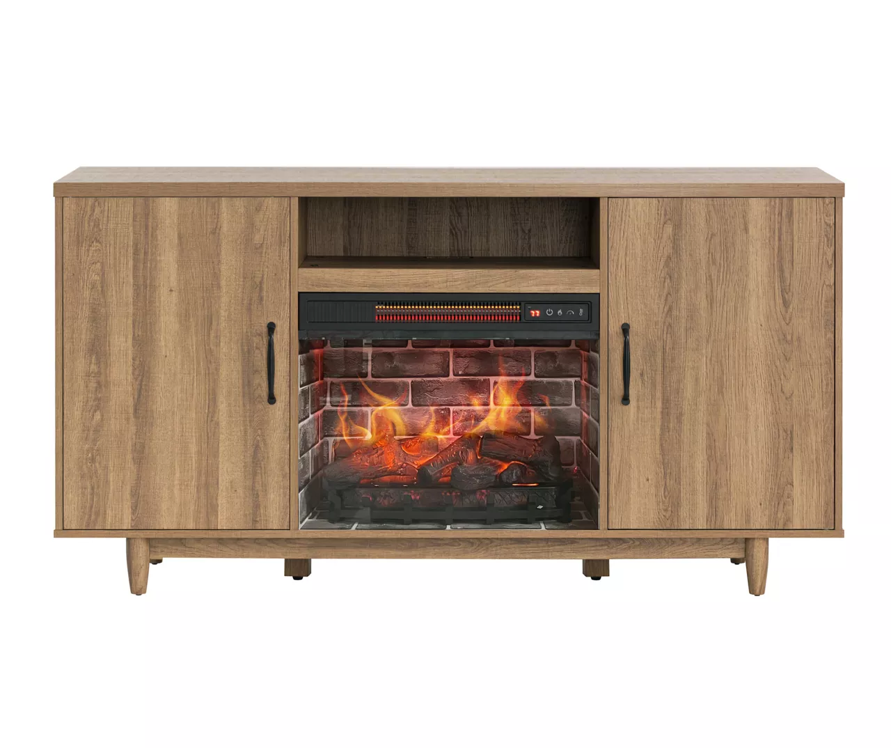 60" Modern Tan Electric Fireplace Console 60" Modern Tan Electric Fireplace Console -Home Furniture Store 810617759 A0 1