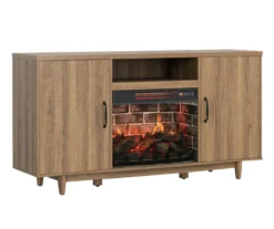 60" Modern Tan Electric Fireplace Console 6 60" Modern Tan Electric Fireplace Console -Home Furniture Store 810617759 A0 2