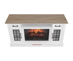 60" White 2-Door Electric Fireplace Console -Home Furniture Store 810618088 A0 4