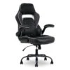 White & Black Faux Leather Gaming Chair -Home Furniture Store 810618952 A0 1