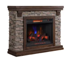 50" Madison Pine & Faux Stone Electric Fireplace -Home Furniture Store 810620258 A0 2