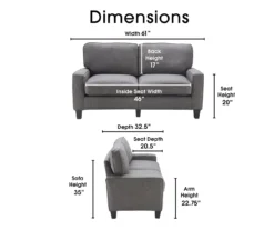 Palisades Gray Loveseat -Home Furniture Store 810659160 A0 5