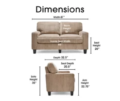 Palisades Beige Loveseat -Home Furniture Store 810659206 A0 5