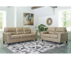 Tishen Pebble Sand Faux Leather Loveseat -Home Furniture Store 810669862 A1 3