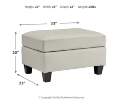 Signature Design By Ashley Genoa Leather Ottoman -Home Furniture Store 810697951 A8