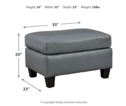 Signature Design By Ashley Genoa Leather Ottoman -Home Furniture Store 810697957 A8