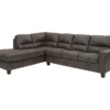 Signature Design By Ashley Navi Smoke Faux Leather Sleeper Sectional With Left-Facing Chaise 2 Signature Design By Ashley Navi Smoke Faux Leather Sleeper Sectional With Left-Facing Chaise -Home Furniture Store combo760012
