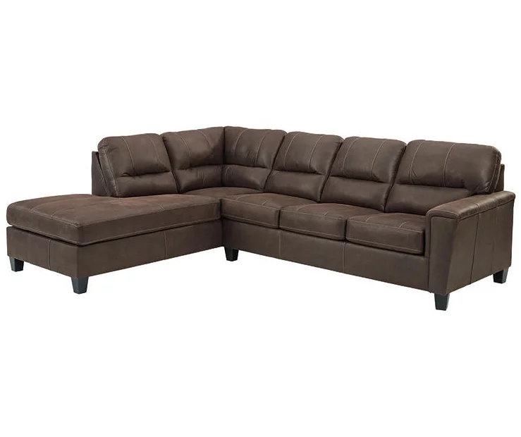 Signature Design By Ashley Navi Chestnut Faux Leather Sleeper Sectional with Left-Facing Chaise Signature Design By Ashley Navi Chestnut Faux Leather Sleeper Sectional With Left-Facing Chaise -Home Furniture Store combo760016 1