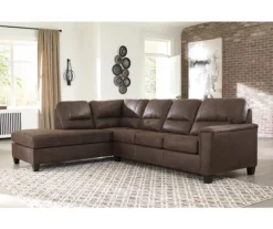 Signature Design By Ashley Navi Chestnut Faux Leather Sleeper Sectional With Left-Facing Chaise 4 Signature Design By Ashley Navi Chestnut Faux Leather Sleeper Sectional With Left-Facing Chaise -Home Furniture Store combo760016 2