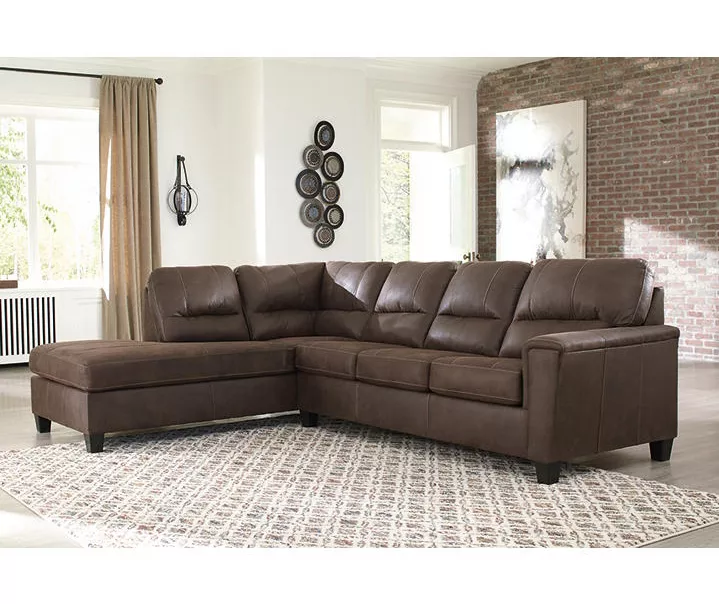 Signature Design By Ashley Navi Chestnut Faux Leather Sleeper Sectional with Left-Facing Chaise Signature Design By Ashley Navi Chestnut Faux Leather Sleeper Sectional With Left-Facing Chaise -Home Furniture Store combo760016 2
