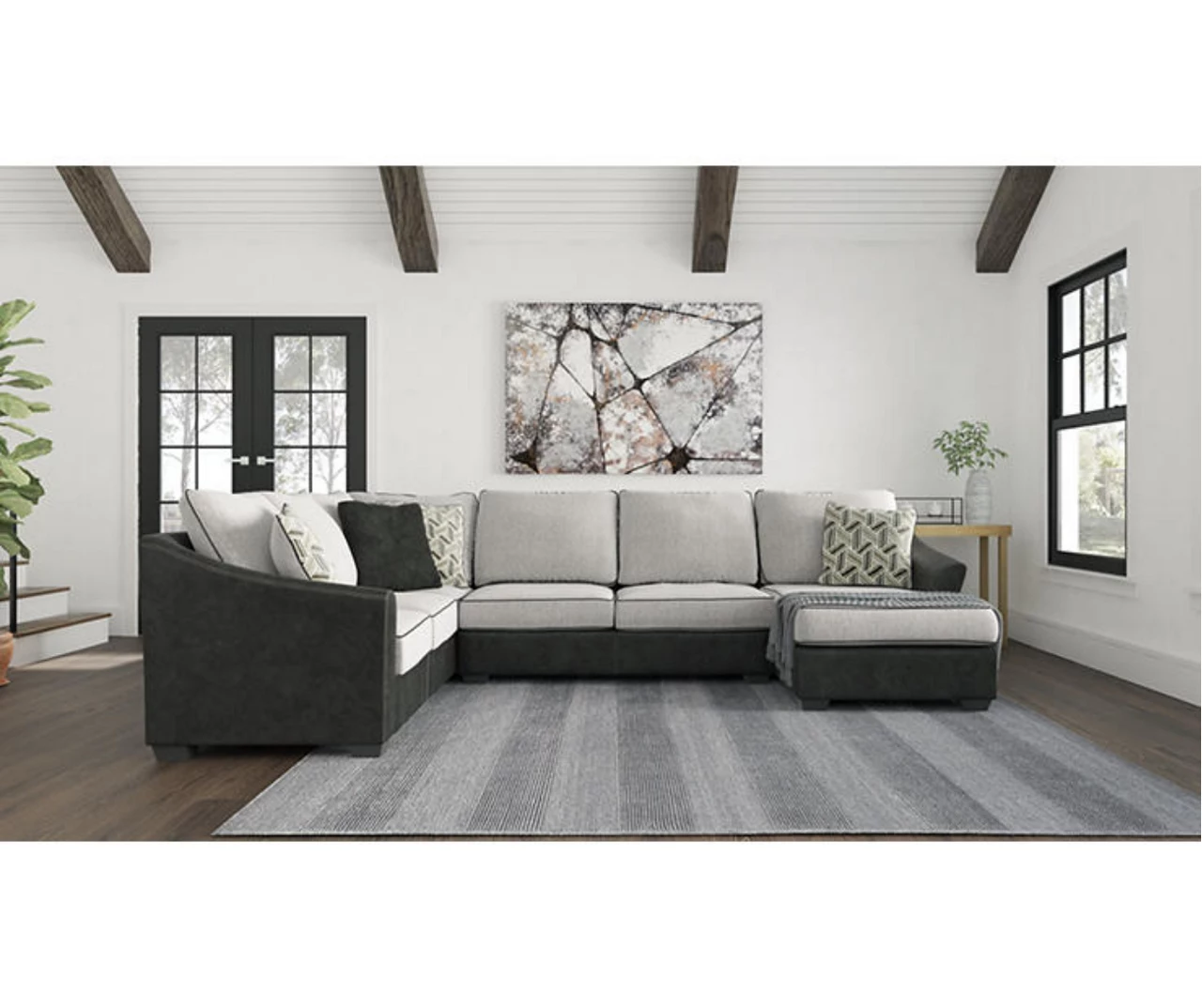 Signature Design By Ashley Bilgray Gray Faux Leather 3-Piece Sectional with Right-Facing Chaise Signature Design By Ashley Bilgray Gray Faux Leather 3-Piece Sectional With Right-Facing Chaise -Home Furniture Store combo860024