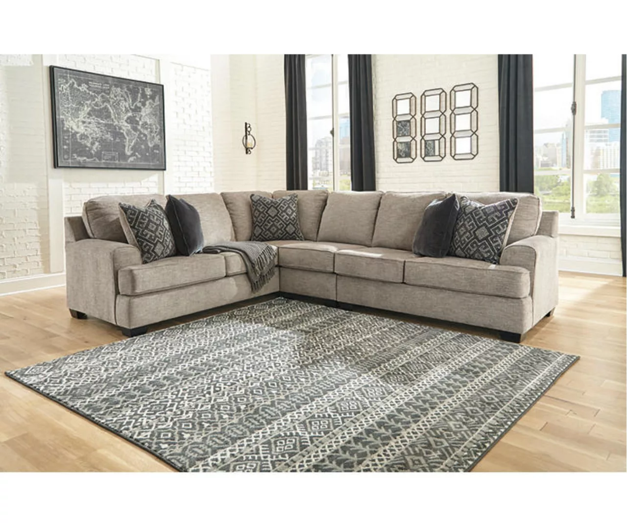 Signature Design By Ashley Bovarian Stone 3-Piece Sectional with Right-Facing Loveseat Signature Design By Ashley Bovarian Stone 3-Piece Sectional With Right-Facing Loveseat -Home Furniture Store combo860028 1