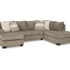 Signature Design By Ashley Creswell Gray Sectional With Right-Facing Chaise 1 Signature Design By Ashley Creswell Gray Sectional With Right-Facing Chaise -Home Furniture Store combo860031