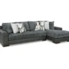 Signature Design By Ashley Larkstone Charcoal 2-Piece Sectional With Right-Facing Chaise -Home Furniture Store combo870010