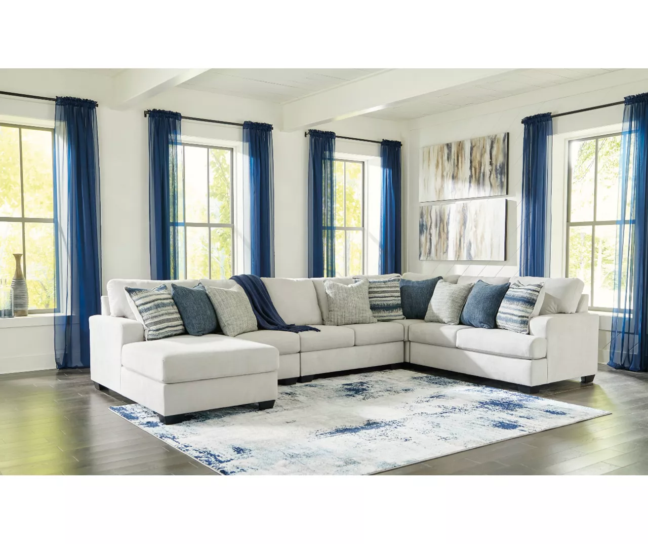 Signature Design By Ashley Lowder Stone 5-Piece Sectional with Left-Facing Chaise Signature Design By Ashley Lowder Stone 5-Piece Sectional With Left-Facing Chaise -Home Furniture Store combo870014 1