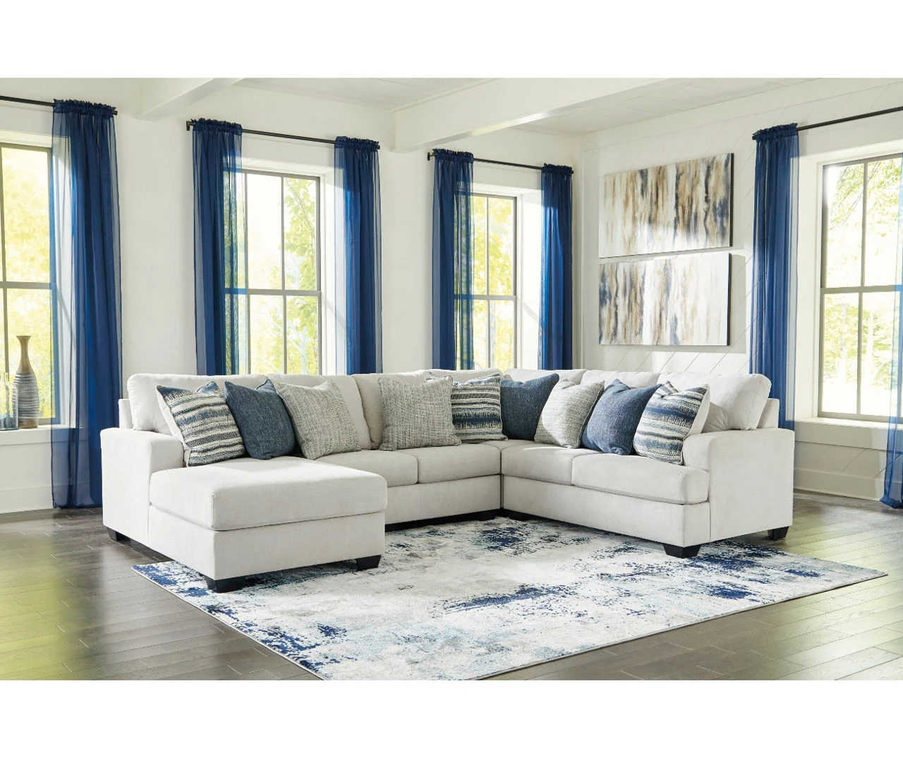 Signature Design By Ashley Lowder Stone 4-Piece Sectional with Left-Facing Chaise Signature Design By Ashley Lowder Stone 4-Piece Sectional With Left-Facing Chaise -Home Furniture Store combo870033 1