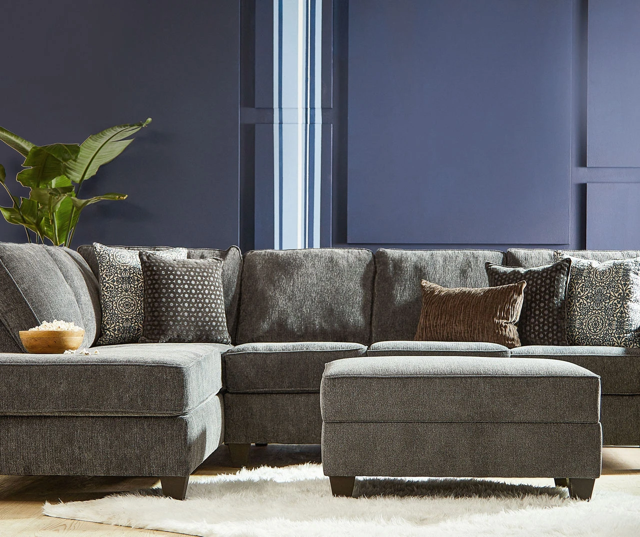 Broyhill Tripoli Slate Sectional & Ottoman Set Broyhill Tripoli Slate Sectional & Ottoman Set -Home Furniture Store combo960001 1